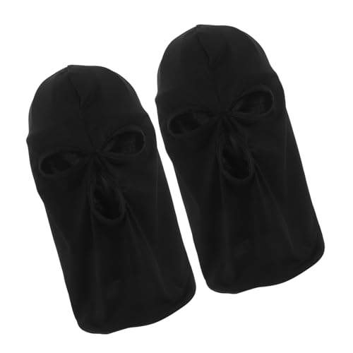Yardwe 2pcs Breathable Spandex Headgear for Cycling Hiking Motorcycling Full Coverage UV Protection for Men Women Black