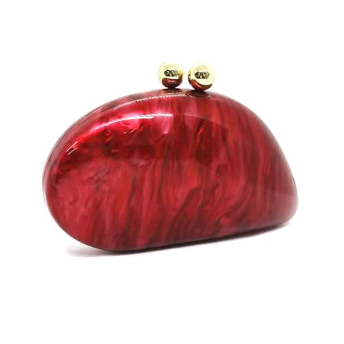 Image of Acrylic Shell Shaped Bag Luxury Marble Clutch Evening Purses for Women Glitter Handbag for Wedding Cocktail Party Prom