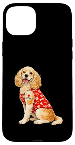 American Cocker Spaniel Mom | I Love Mom �n�[�g �^�g�D�[ �� �X�}�z�P�[�X iPhone 15 Plus �p