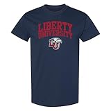 UGP Campus Apparel AS03 - Liberty University Flames Arch Logo T-Shirt - X-Large - Navy