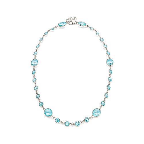 Ross-Simons 55.00 Ct. T.w. Bezel-Set Sky Blue Topaz Necklace In Sterling Silver. 18 Inches #TOP2
