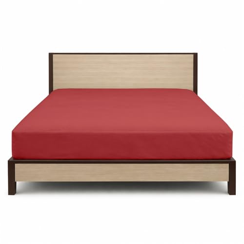 Image of 100% Waterproof Mattress Protector King Size Bed 72x84 Inch, Non Woven Fabric Fitted Mattress Cover with Elastic, Waterproof Bed Protector, Hypoallergenic, 10 Inch Deep Pocket - Maroon