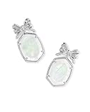 Kendra Scott Daphne Bow Drop Earrings, Iridescent Crystal Ivory Illusion, Rhodium-Plated Brass, Fashion Jewelry for Women