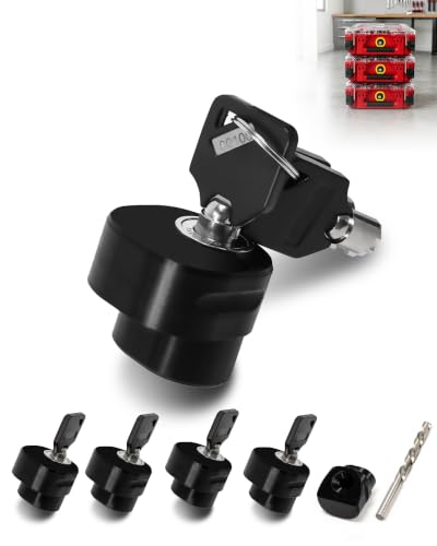 5Pcs Packout Lock Secure Lock Fit for Mil.Waukee Packout 48-22-8425 48-22-8424 48-22-8440 48-22-8045 48-22-8430 48-22-8435 48-22-8432 Upgraded Anti-Theft Features Easy Installation