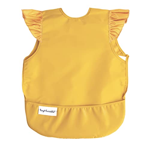 Image of Tiny Twinkle Mess Proof Baby Bib - Waterproof & Lightweight Baby-Led Weaning Apron | 100% Recycled Polyester, Easy Clean & Machine Washable (Dandelion, Small 6-24 Months)