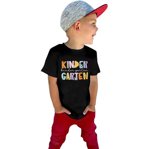 Toddler Girls First Day of School Shirt Kindergarten Pattern T-Shirts Kid Back to School Outfits Cute Crewneck Tees4