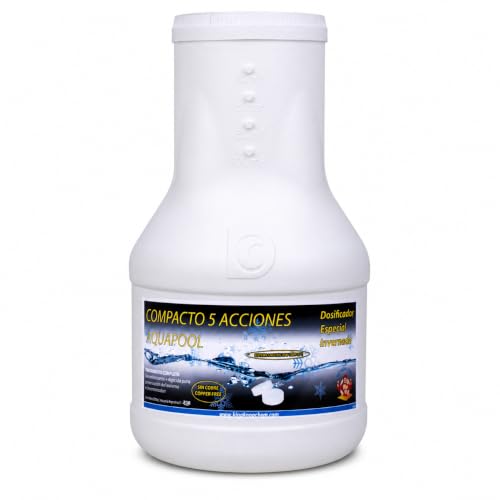 DOSIFICADOR INVERNADA AQUAPOOL 2 KG - Cloro de Invierno 5 Acciones - Sin Cobre - Desinfectante y Algicida para el Tratamiento de Piscinas en Invierno con AUTODOSIFICADOR - Apto Piscinas Liner