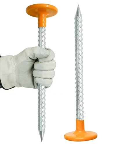 Rebar Survey Markers Stakes with Rubber Cap,12" Long 1.4 lb