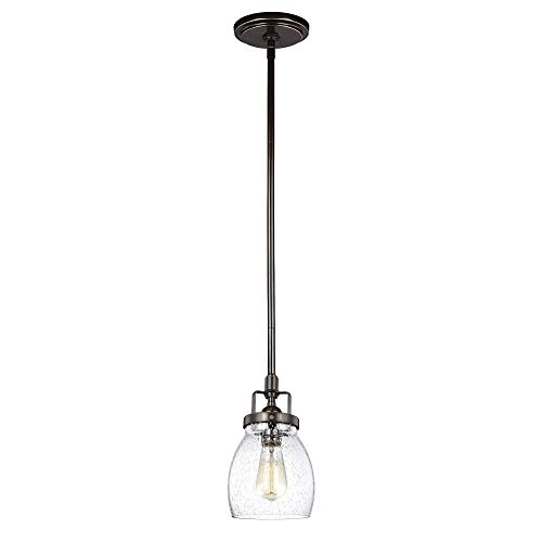 Sea Gull Lighting 6114501-782 Belton Transitional One Mini-Pendant Hanging Modern Light Fixture, Heirloom Bronze