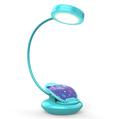 Vekkia Cute Rechargeable Book Light,Eye Caring Reading Light For Kids Clip On, 3 Colors & 3 Brightness, 1.8Oz Super Light Weight, Up To 40 Hours Reading. Great Gifts For Kids & Readers (Blue) #TOP28
