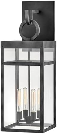 Hinkley Porter Four Light 5W Med. LED Outdoor Extra Large Wall Mount Lantern, Aged Zinc