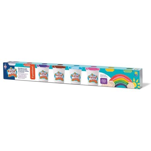 Massa Massinha Diver Massa Kit com 8 Potes - 400G - Divertoys, DiverToys