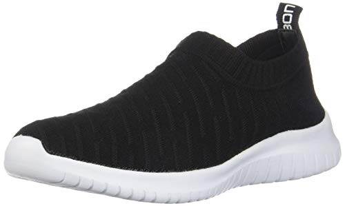 TIOSEBON Women's Walking Shoes Lightweight Mesh Slip-on- Breathable Running Sneakers 7.5 US Black