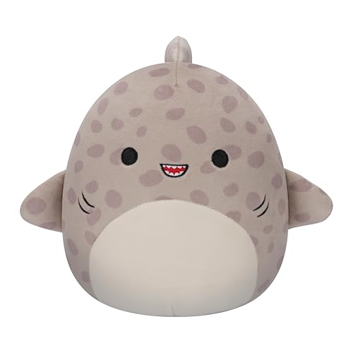 Squishmallows originales de 20 cm, Azi el tiburón leopardo gris