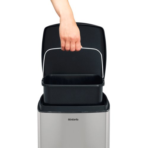 Image of Brabantia Pedal Bin,25 Liter,Rectangular,Matte Steel Fingerprint Proof,369407