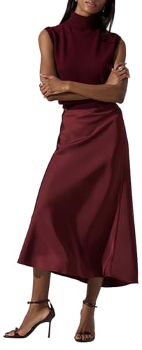 ASTR the Label Women's Windey Skirt, Wine, S
