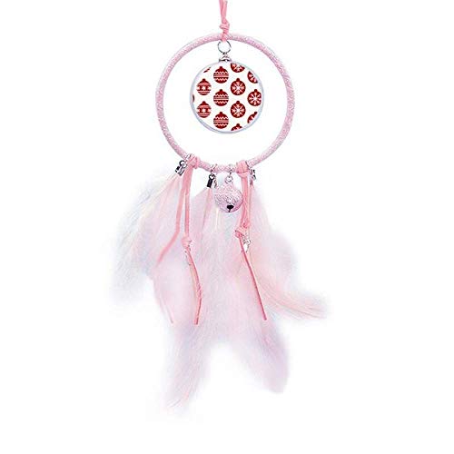 Evita decoraciones aburridas con la campana de Navidad atrapasueños copo de nieve rojo 2