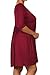 Plus Size Solid 3/4 Sleeve Relax Fit Jersey Knit Tunic Top Dress/Made in USA Burgundy 2XL