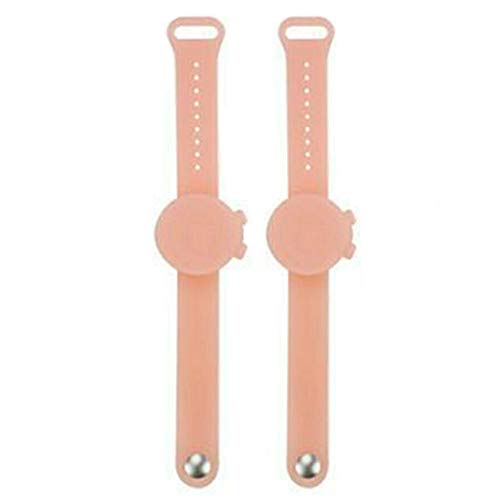 Dispensador de Desinfectante de Manos de Pulsera de Silicona de 2 Uds, Pulsera Dispensadora de Desinfectante de Manos Portátil para Viajes Escolares Polvo transparente