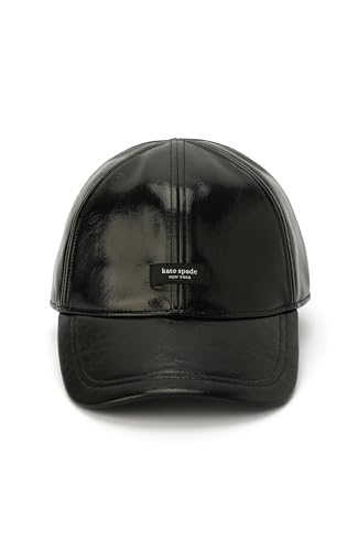 Casquette de baseball noire pour femme Kate Spade New York Sam Label : chapeau verni ajustable chic