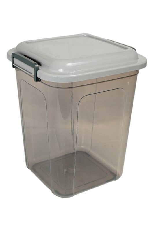 Big Storage Container For Rise Grain Cereals Flour Atta & Foods Bulk Storage Drum (22, Square, 1, Color : Grey) (Plastic, Pack of 1)