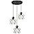 ROCUNSI 3-Light Pendant Light Fixtures, Farmhouse Hanging Pendant Lighting, Dining Room Chandelier, Industrial Kitchen Island Hanging Light Fixture, Black Metal Cage Pendant Ceiling Lamp for Kitchen