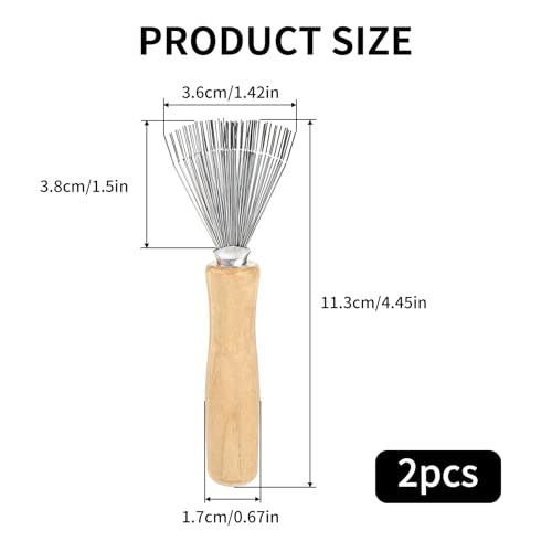 APKOL Haarbürsten Reinigungswerkzeug 2 Stück Bürstenreiniger, Haarbürstenreiniger, Bürstenreiniger Haarbürste,für Kamm Bürsten Kämmen Badematten Teppichen,langlebig rostfreier Stahl