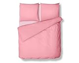 Amolavet Sommer Bettwäsche 200x200 Rosa Pink Uni Gebürstete Mikrofaser Super Weich & Atmungsaktiv Pflegeleicht & Bügelfrei 3 Teilig Bettbezug Set mit Reißverschluss für Doppelbett