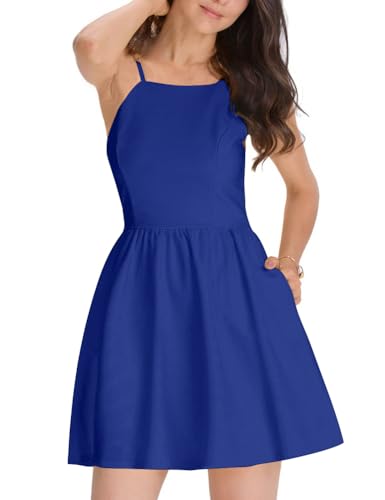 FANCYINN Women Short Dress Sexy Spaghetti Strap Backless Mini Casual Dress Halter Dresses Homecoming Dresses2