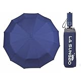 LA SUNGGO Travel Folding Umbrellas for Rain Windproof Portable Sturdy Large Compact Umbrella 2 Peopl