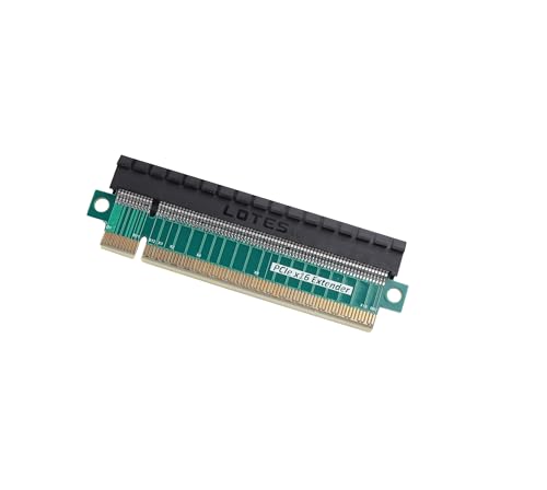 ELFJMZP PCIe 5.0 X16 Extender Riser Card - Ultra Slim 3cm Height, 10cm Length, 4-Layer Gold-Plated PCB, Reinforced Black Slot with Dust Cover, for GPU/Mining/AI Computing Card