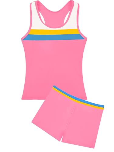 Image of Uhnice Girls Swimsuit Two Piece Tankini Swimwear with Boyshort