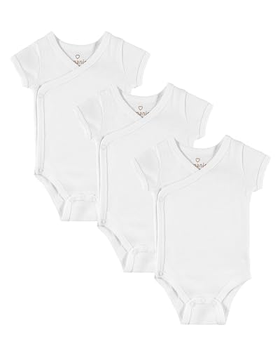 Kindsgard Wickelbody kurzarm „trunder“ – Weiß 62 – 3er-Pack aus Jersey – 100% Bio-Baumwolle – OEKO-TEX zertifiziert – unisex Baby Body – ideal für Erstausstattung & Neugeborene