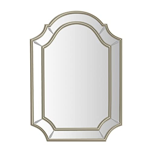 Bathroom mirror Espejo Decorativo Europeo Espejo de Maquillaje Retro Espejo de Arte Irregular Sala de Estar a Prueba de explosiones Espejo de baño montado en la Pared 60 * 80 cm Cover