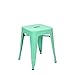 Vaukura Taburete Bajo Oliix – Taburete Bajo Industrial Metálico Brillo (Verde Menta)