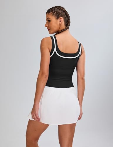 Blooming Jelly Women Workout Tank Tops Color Block Athletic Tops Crop Yoga Tops with Built in Bra4