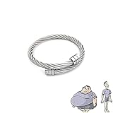 Crainoc Titaniumion Osimium Bangle, Titaniumion Osimium Armreif, magnetisches Lymphdrainage-Armband, Magnetarmbänder Titaniumion offenes verstellbares Armband für Männer Frauen (A#1pcs Silber)