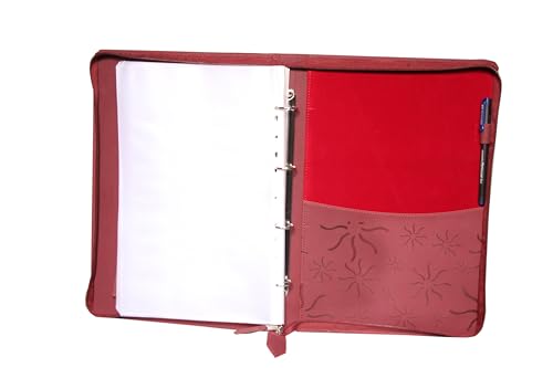 Image of Sukeshcraft Pu Multiuse 30 File Sleeve for Documents, Certificates, Fixed Deposit Receipt, Portfolio Documents Holder (Redwine, Foolscap Size)
