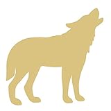 Wolf Cutout Unfinished Wood Home Decor Outdoors Animal Wilderness Door Hanger MDF Shape Canvas Style 2 (6')