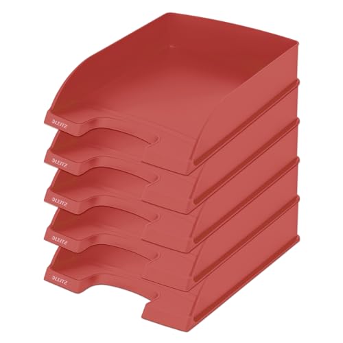 Corbeille à courrier A4 Leitz rouge idéale pour le télétravail