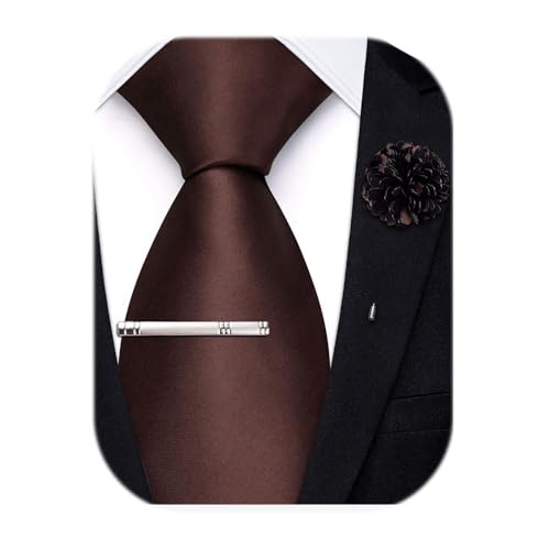 Image of Hi-Tie Men's Extra Long Solid Satin Tie Set 63 Inch /70 Inch Formal Necktie