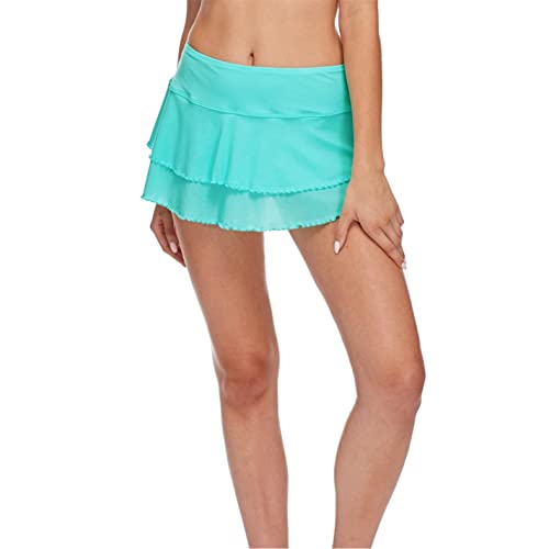 Body Glove Women's Smoothies Lambada Solid Mesh Cover Up Skirt Swimsuit, Sea Mist, X-Small