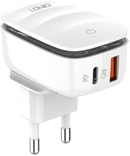 شاحن اوروبي A2425C - مع كابل نوع سي من لدنيو - ابيض، USB