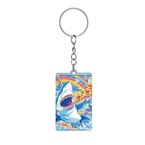 Vintage Shark Pizza Fasion Keychains Key Chain Accessory for Backpack