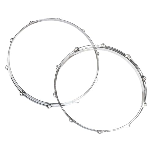 Abaodam Snare Drum Metal Rings 10 Hole Side Hoops Replacement Parts for Percussion Instruments Set of 2