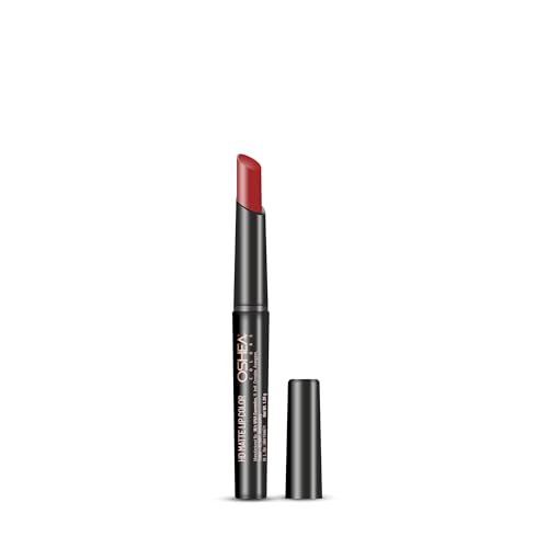 Image of Oshea Colors HD Matte Finish & Highly Pigmented Long Lasting Creamy Lipstick | Lightweight Formula Enriched with Castor Oil, Shea Butter & Jojoba Seed Oil | Free from Paraben (Tinch of Mocha 08) 1.2g