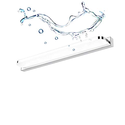 Lámpara LED para espejo de baño de 12W con aplique acrílico moderno y acero inoxidable de 52cm