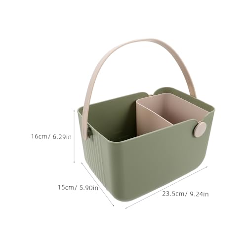 Panier de rangement cosmétiques vert compact solution gain de temps pour petits espaces