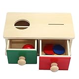 YIZITU Pädagogische Puzzle Box Holzmünzen Bälle Spielzeug Für Vorschulobjekt Dauerhafte Spielzeugklasse Unterricht Jungen Mädchen Gehirn Spiel Unterricht Für Vorschule Kleinkinder Kinder Kinder