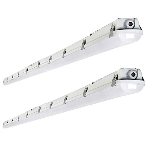 Hykolity 8FT LED Vapor Tight Light, 90W 11700LM Vapor Proof Light Fixture, [4-lamp F32T8 Equiv.] 5000K, 0-10V Dim, Waterproof Shop Light for Parking Garage Carport Car Wash, 2 Pack